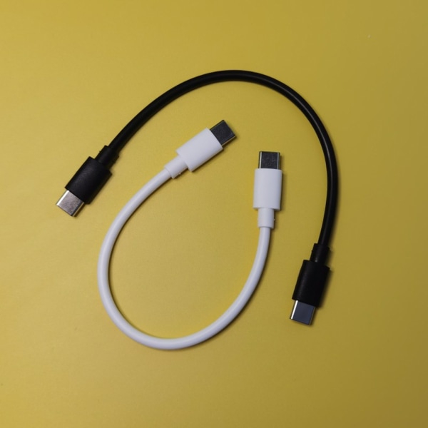 60W kort USB C till USB C-laddarkabel, 1Pack Typ C Laddningskabel Snabbladdning för telefon 15 mobiltelefon surfplatta Black 15cm