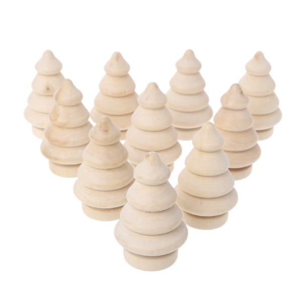 10 stk. Ubehandlede DIY Treplugger for Dukke Juletre Bryllupsfest Dekor C