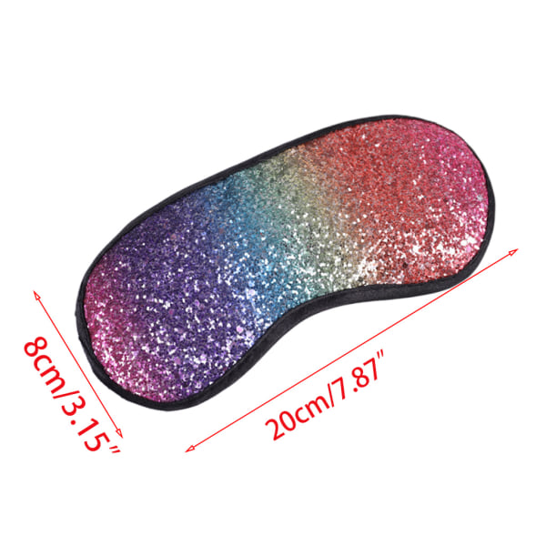 Kvinnor Flickor Söta Glitter Paljetter Sova Ögonmask Gradient Rainbow Blindfold