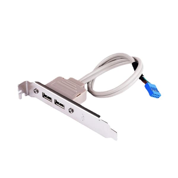 USB 2.0 hun bagpanel til bundkort 9-bens header-stik kabeladapter