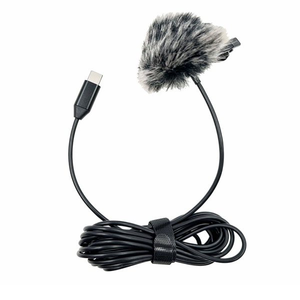 Typ C Lavalier Lapel Microphone Clip On Mic Högkänslig Lapel Mic med klart ljud för inspelning och podcasting B