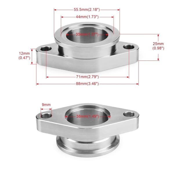 Professionel 38mm til 38mm Adapter Praktisk Flangeadapter til Entusiaster