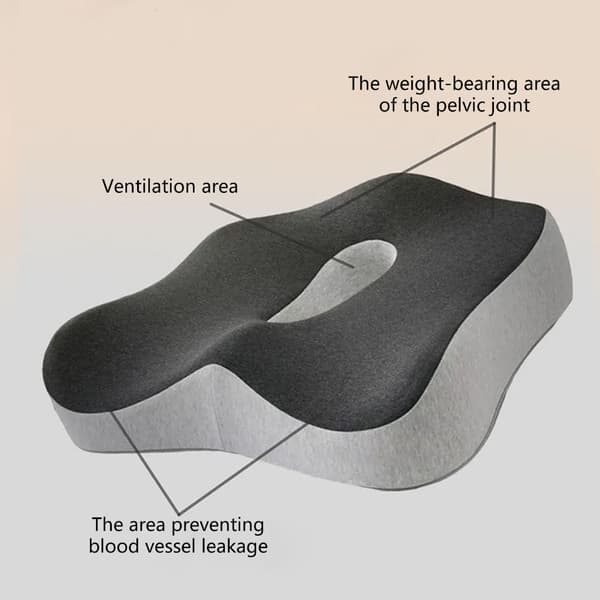 Hurtig Memory Foam Bilsæde Pude Ergonomisk Design Til Kontor Hjem Light gray
