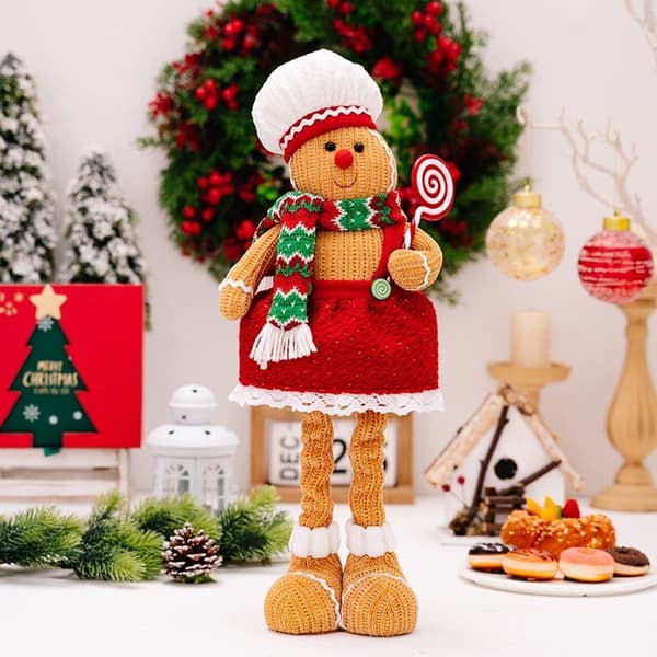 Jul Pepparkaksgubbe Tomtar Plysch Dekorativ Docka Prydnad Samlingar