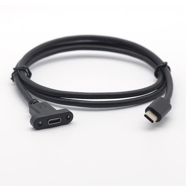 30-100cm Lång Panelmonterad USB C Förlängningskabel Hane till Hona Anslutningskabel 1m