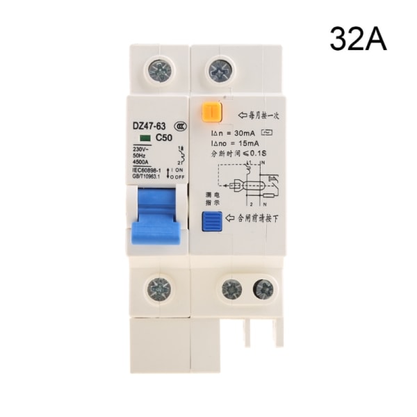 Överspänningsskydd för läckage med överströmsskydd Restströmsbrytare med överspänningsöverspänning för skydd A 32A