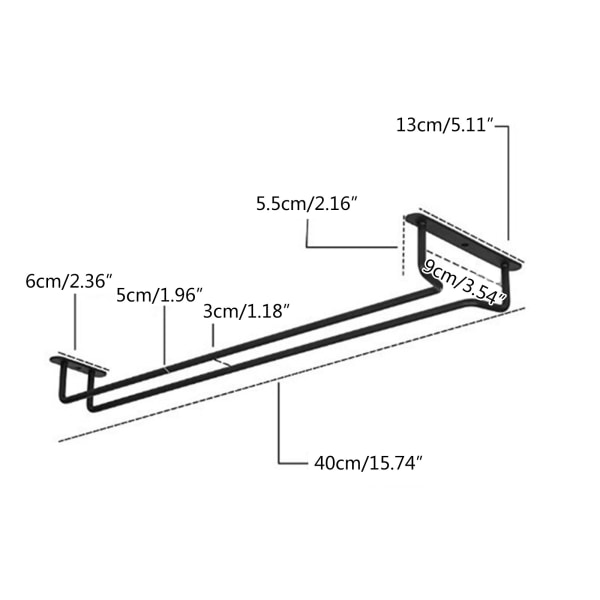 Stemware Vinglas Hängställ med skruvar Väggfäste Vinglashållare Hängare Organizer för barkök