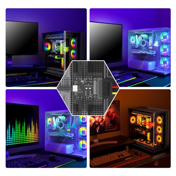 ARGB Overførselsblæserstyring ARGB Blæser LED Synkroniseringscontroller Atmosfærelys