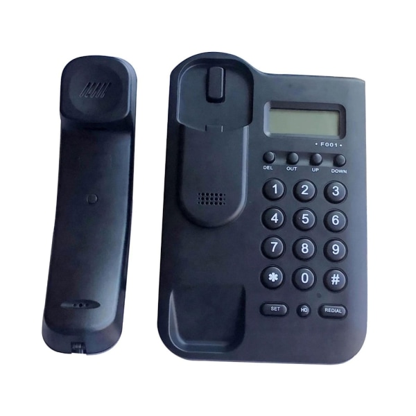 Fast telefon med sladd med LCD-display för inkommande samtalsnummer med tystnad/återuppringning/ handsfree-samtal Lätt att använda White