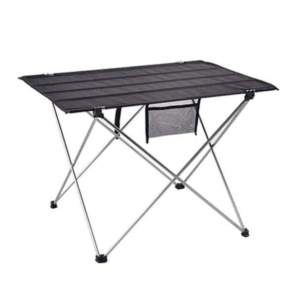 Utomhusfällbart bord Bärbart Ultralätt picknickbord Aluminiumlegeringsfäste Campingbord för resor, BBQ, stränder Black