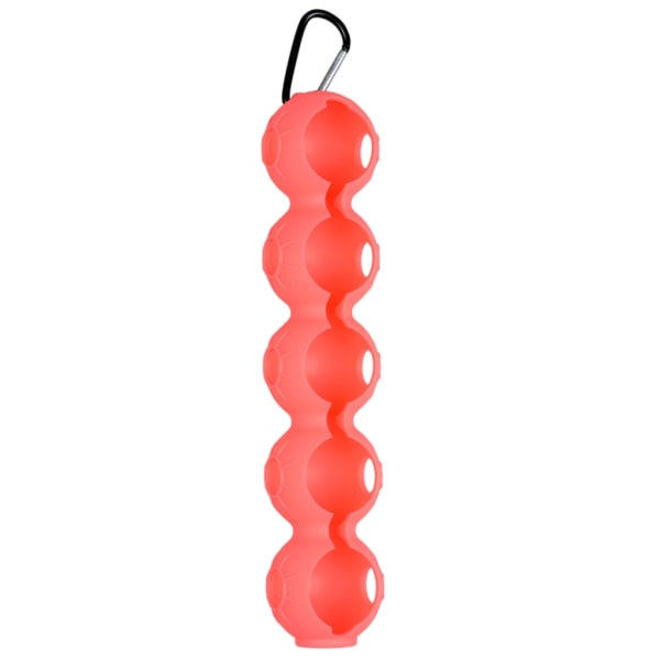 Golfboll Silikonfodral Cover Golfbollshållare med karbinhake för 5-bollars bärbara golftillbehör Pink