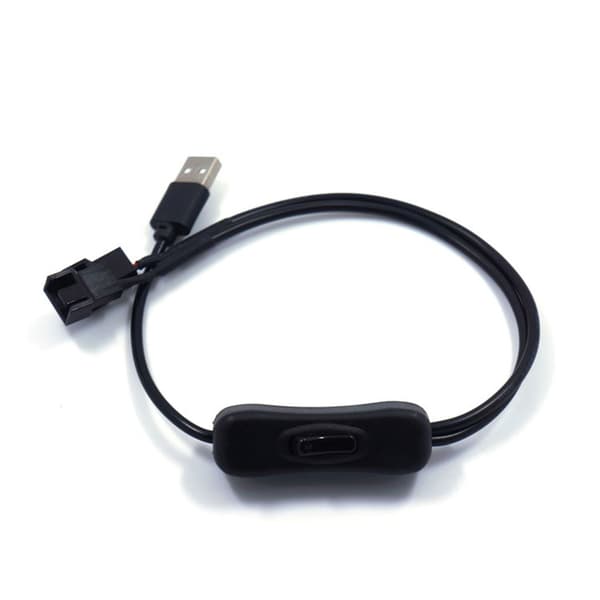 USB til 3 / 4-bens PWM 5V USB-kabel til blæserstrømadapter med tænd/sluk-kontakt