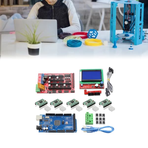 3D-printer Ramps 1.4 Mega2560R3 kontroller A4988 Stepper Driver 12864 LCD-sett
