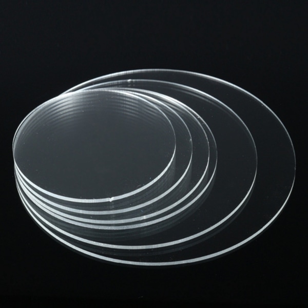 Klar akryl cirkel rund tårtskiva plexiglas bordsskiva genomskinlig akrylplåt för DIY Craft Project Sign Slitstark A 2mm 20cm