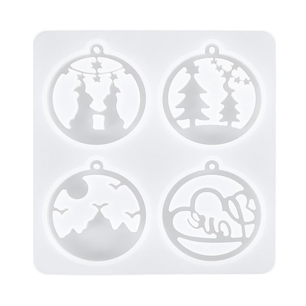 Glänsande julgran Nyckelring Mould Silikon Epoxi Molds DIY Halsband Smycken Göra Nyckelring Dekoration