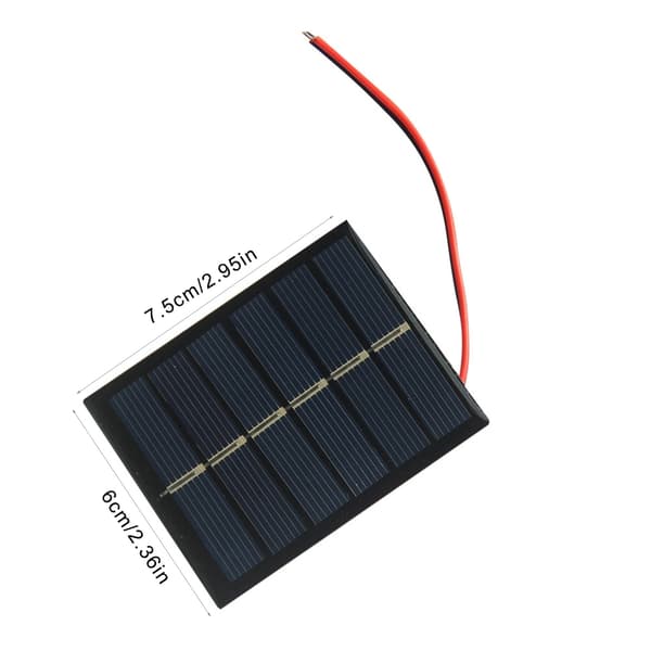 3V 0.6W Lite Solcellepanel Med Ledning Lade Panel Solcelle Plate
