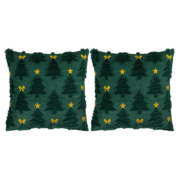 Putevar til høytiden 45x45cm Vaskbart Polyester Stoff Juletre