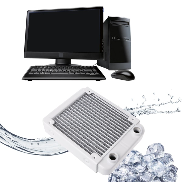 120 mm 10 rör Dator Vattenkylning Kylare G1/4 invändig gänga Värmeavledning för dator PC CPU Vattenkylningssystem