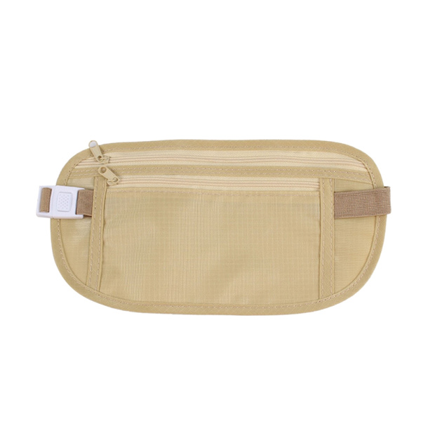 Tunn profil Pengabälte Säkert Resepengar Bältesväska Gömda blockerande plånböcker Stöldskyddspasspåse Fanny Pack Khaki