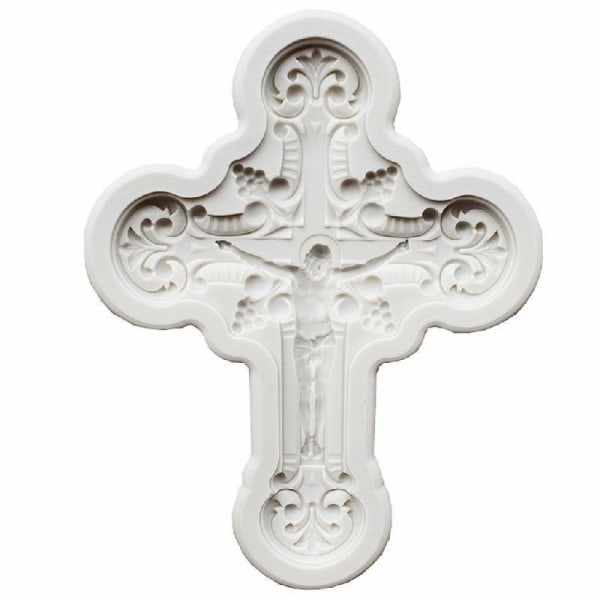 för korshänge DIY molds gjutformar Jesus för korsform hänge för nyckelring Silikonharts smycken molds Bak
