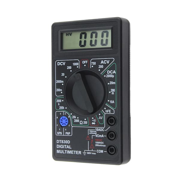 Digitalt multimeter med summer spændings-ampere meter testprobe til DC A