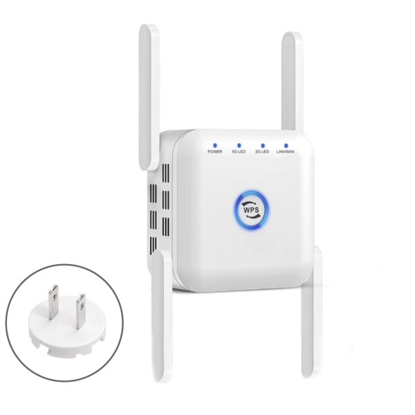 5G Wifi-signalförstärkare Long Range Wifi Repeater Wi-Fi Network Extender 1200Mb 5Ghz trådlös wi-fi-booster White US