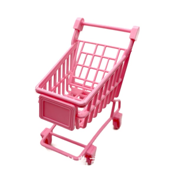 Dockhustillbehör Miniatyrvagn Realistisk Rosa Trolley Tjejleksak Interaktivt kit Låtsaslekset Tårtdekor