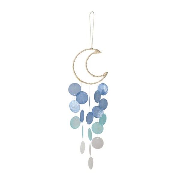 Moon Wind Chime Hängbar Windchime Charm Ornament Tillbehör för Home Garden Yard Ytterdörr dekoration Present Blue