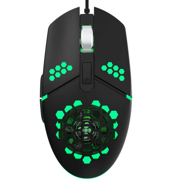 2000DPI Justerbar 6 Knapper Gamer USB Kablet Honeycomb Optisk Mus Udhulet RGB Gaming Mus med Blæser til PC
