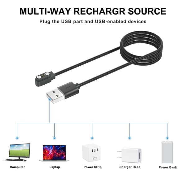 Ladedokkingstasjon Universal for IDW15/ID208 Magnetisk USB-ladebase Bærbar