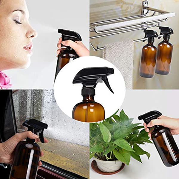 4-pack tomma sprayflaskor i bärnstensfärgat glas, 473 ml påfyllningsbar behållare