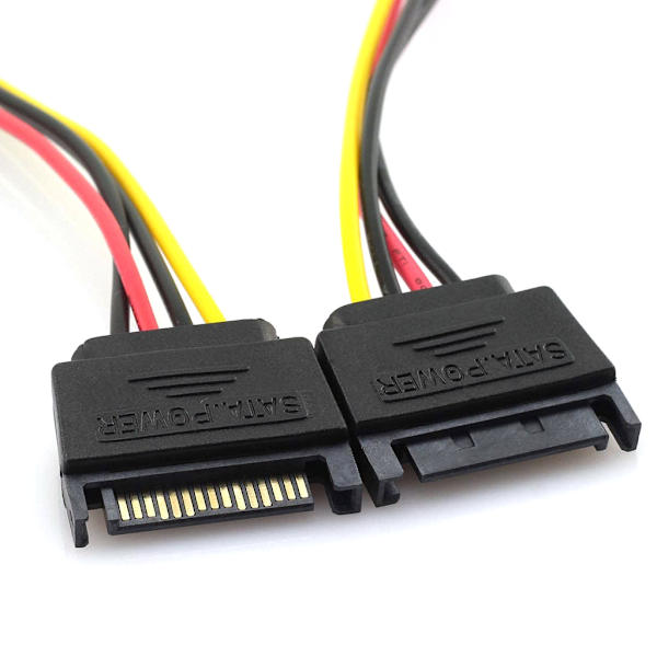 2st SATA 15Pin hane till IDE Molex 4Pin hona HDD- power för seriella ATA-hårddiskar CD ROM-enhet