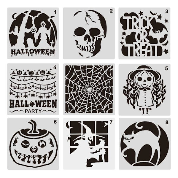 Halloween-leikkuumuotit DIY-askarteluun, ontto sapluuna, Halloween-kuvioiset leikkuumuotit, kurpitsa, aave, verkko, noita