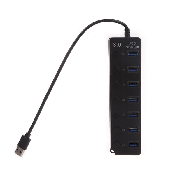 Brugervenlig 1 til 7 Port USB3.0 Hub med LED Lysindikator USB Splitter