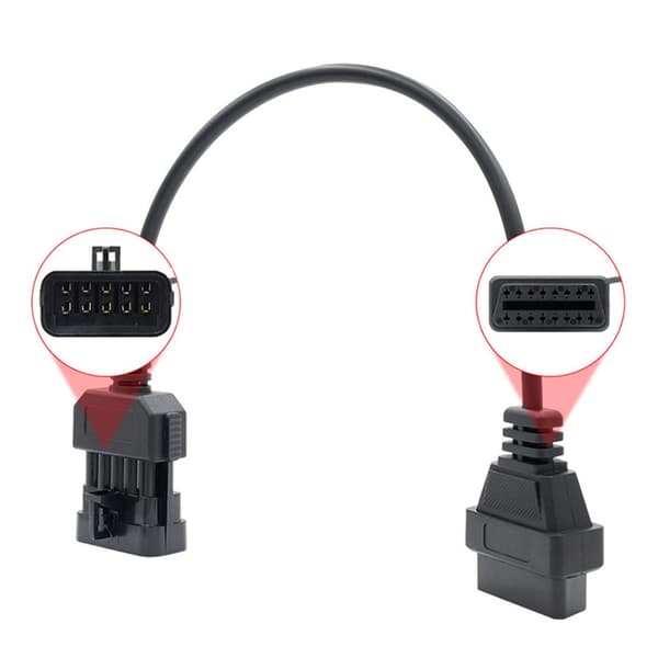10-benet OBD-kabeladapter til bil sikrer langvarig brug og pålidelig forbindelse
