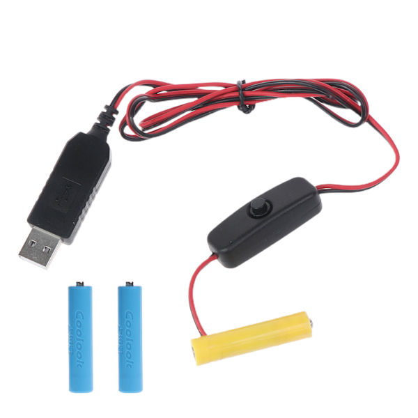 3 AAA Dummy Batteriadapter USB Power Kabel Byt ut 3 AAA-batterier för Radio Leksaker Barn Keyboard Piano 2M