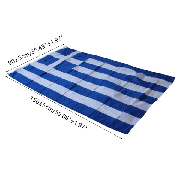 3ftx5ft grekisk flagga 150x90cm anpassad flagga för banner National flagga Super-poly Hängande inomhus/utomhus grekisk flagga Land fo