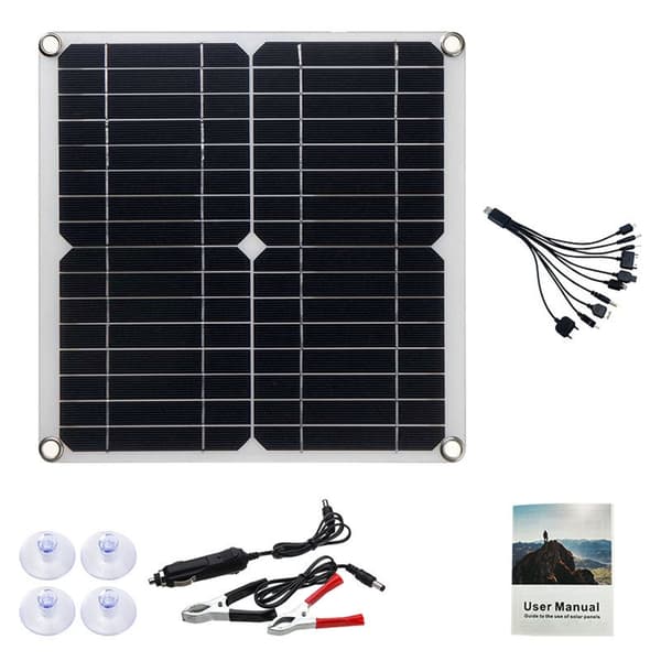 12W solpanelssæt med solcelleladningsregulator til campingbåd 6