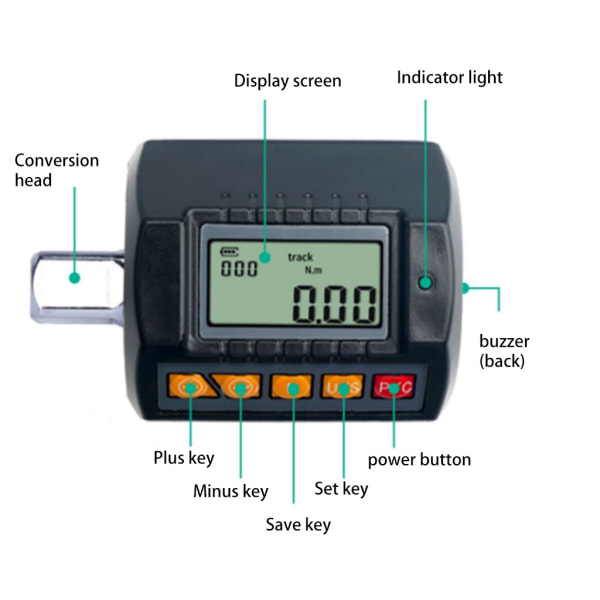 1/2'' Mini Torque Adapter Elektronisk vridmomentmätare för cykelbil 20-200N.for m Justerbar vridmomentmätare
