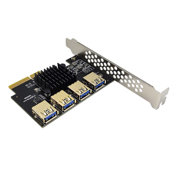 PCIE 1 till 4 gruvkontakter PCIE 4X till 4 USB3.0 PCIE för Express x16 Riser Expansion Card PCI för Express Multiplier 1