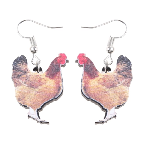 1 par akryl hönsörhängen Animal Chicken Dingle Örhängen Roliga Farm Animal örhängen Härliga smycken Tillbehör