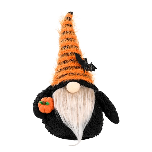 Halloween Dekoration Fladdermus Pumpa Gnome Svensk Tomte Plysch Handgjord skandinavisk null - A