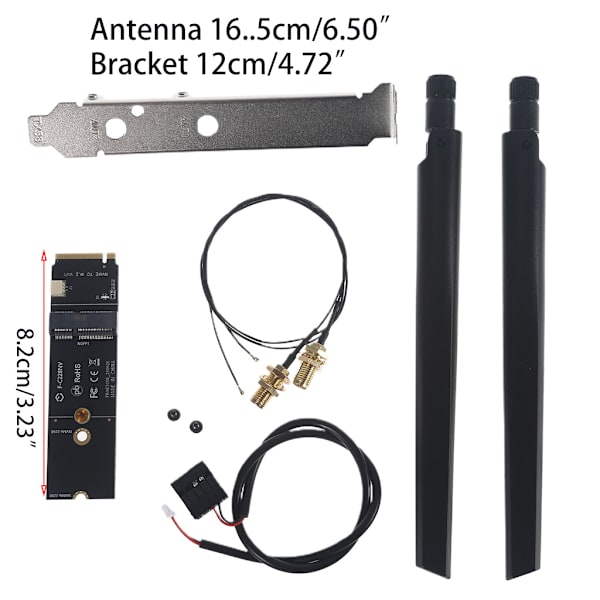 för M.2 WiFi-kort till för M.2 för Key for M WLAN Adapter Bluetooth-kompatibel för