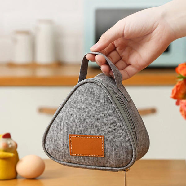 för Triangel Isoleringsväska Aluminiumfolie Bekväm box Tote Matpåsar Student Rice Balls Bag Portable Outdoor Lunch Ba Gray