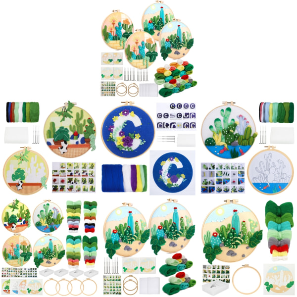 Broderisatser Nålfiltningstillbehör Kit med filtnål och instruktioner, nålfilttillbehör med verktyg 4 as shown