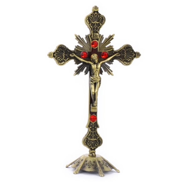 Krucifix för kors Religiös vägg för kors Stående Jesus Kristus för kors för hem Kapell Kyrka Bordsdekoration C null - 3