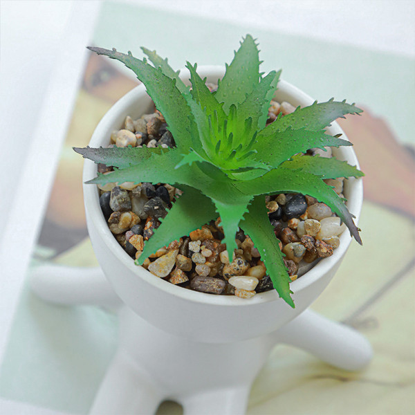 Söt Humanoid Keramisk Suckulent Cactus Bonsai Planter Krukor Behållare Desktop Dec 7