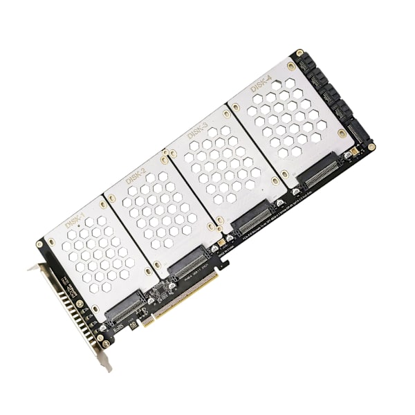4-portars M.2 SFF8639 NVMe Solid Disk Reader PCIe X16 Internt Expansionskort