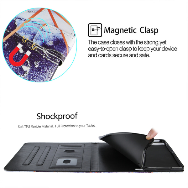 Magnetisk stötsäker antidammskydd för case Tablettstöd Stativ Flip Cover för Pad Pro 11 2020 2018/Air4 10.9 Navy Blue