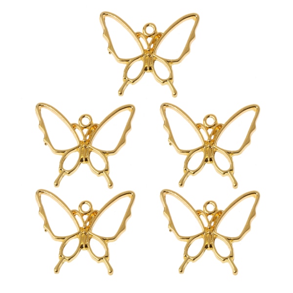 5 st guldfärg metall ihålig fjärilsform ram berlocker Hängen för örhängen dinglar smyckenstillbehör